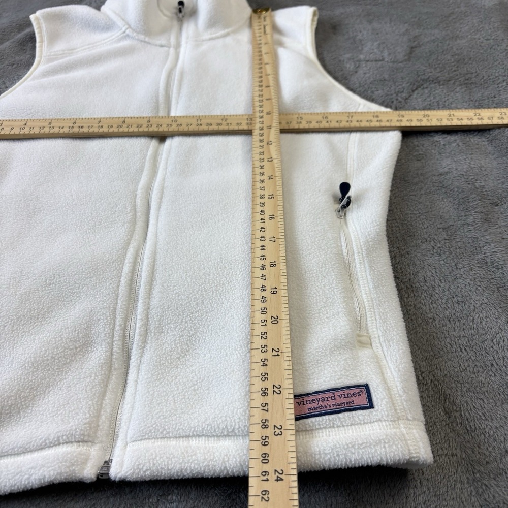 Vineyard Vines Vest Womens S Ivory Full‎ Zip Fleece Casual Preppy Hiking Outdoor - Picture 7 of 15